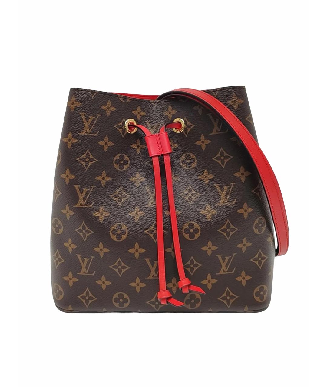 LOUIS VUITTON Красная кожаная сумка тоут, фото 1