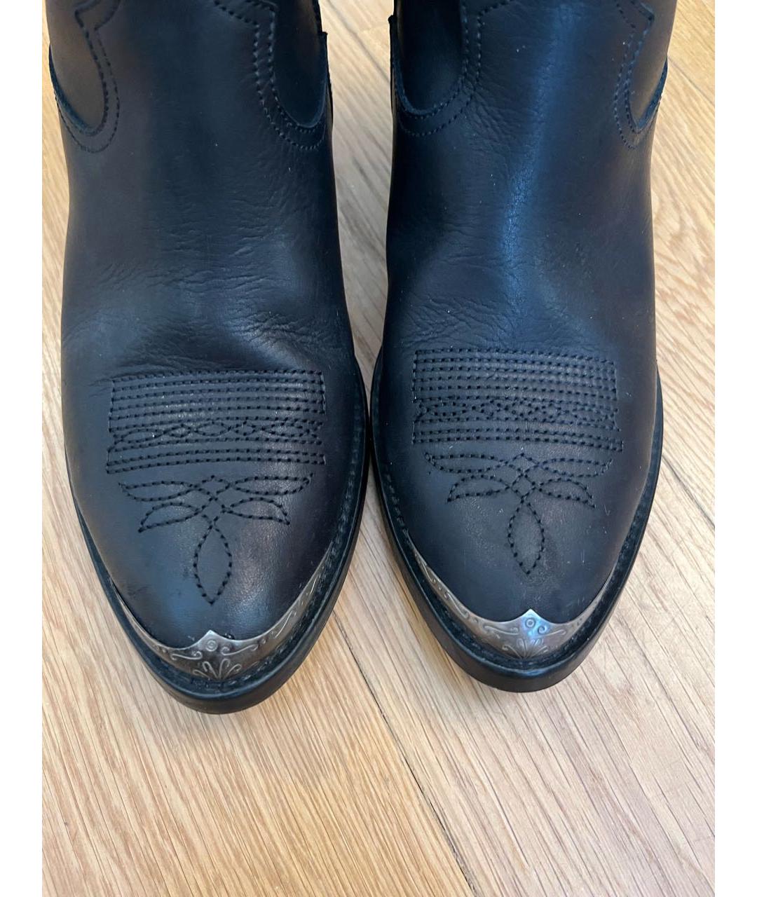 GOLDEN GOOSE DELUXE BRAND Черные кожаные полусапоги, фото 8