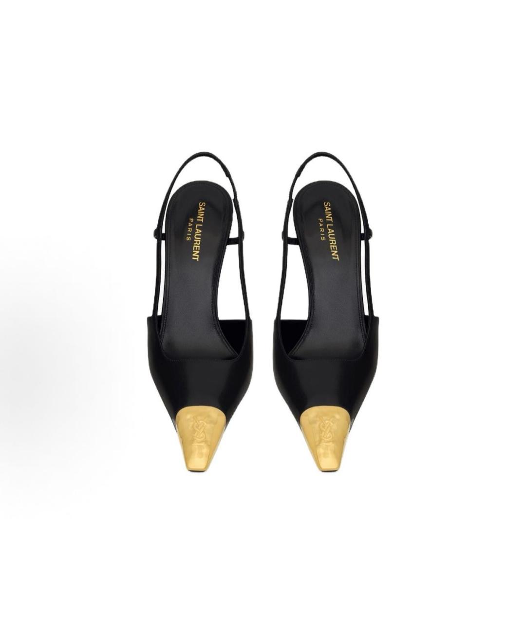 SAINT LAURENT Черные кожаные туфли, фото 3