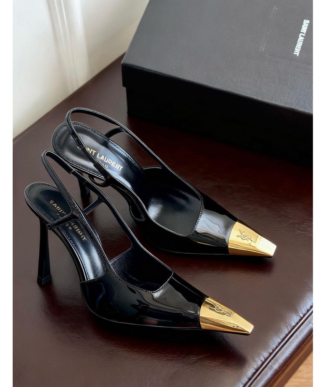 SAINT LAURENT Черные кожаные туфли, фото 5