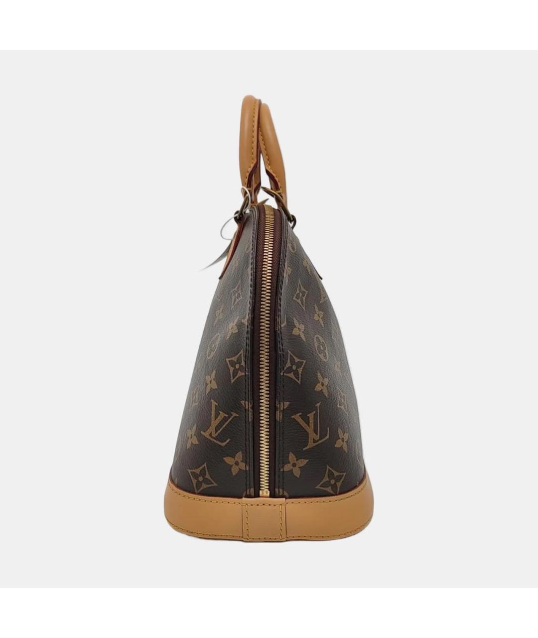 LOUIS VUITTON Коричневая кожаная сумка с короткими ручками, фото 2