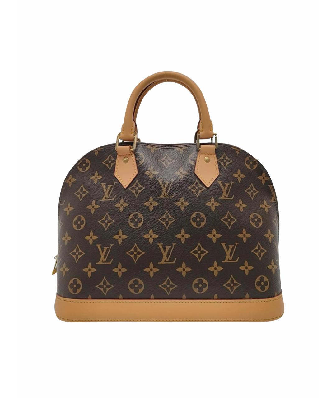 LOUIS VUITTON Коричневая кожаная сумка с короткими ручками, фото 1