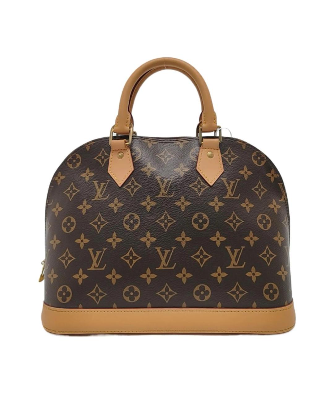 LOUIS VUITTON Коричневая кожаная сумка с короткими ручками, фото 9