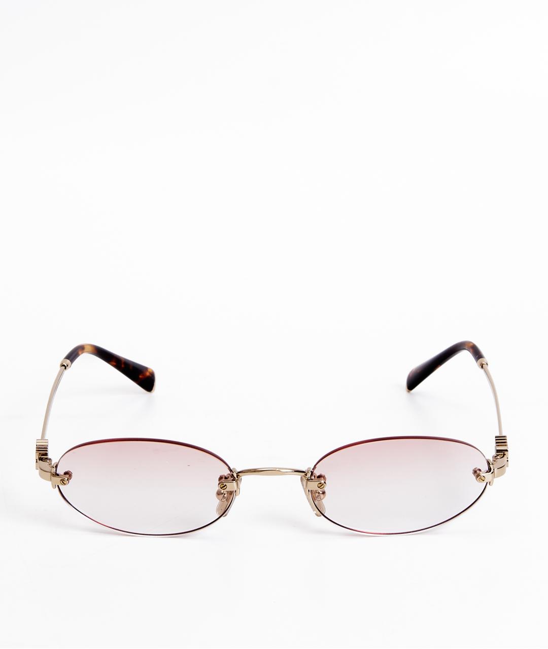 MIU MIU Золотые металлические солнцезащитные очки, фото 6