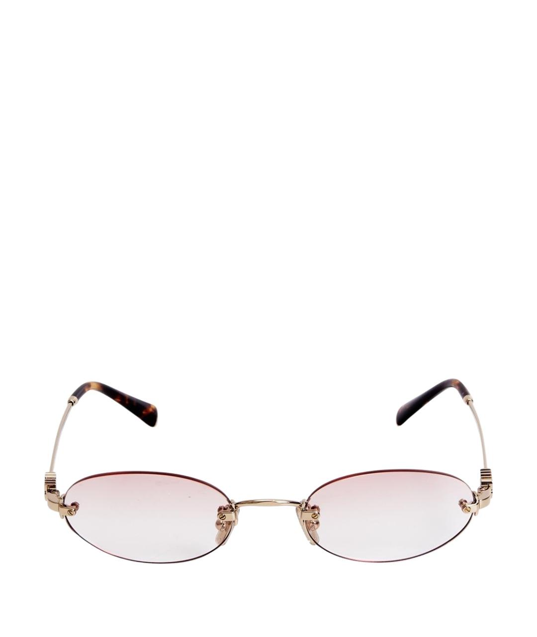 MIU MIU Золотые металлические солнцезащитные очки, фото 1