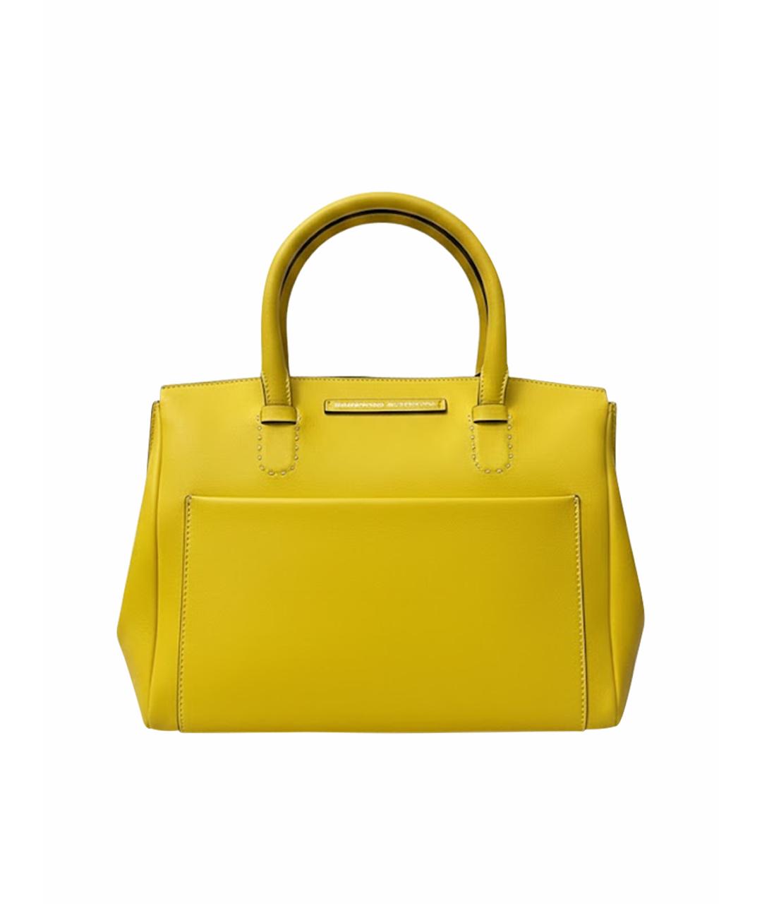 ERMANNO SCERVINO Желтая кожаная сумка с короткими ручками, фото 1