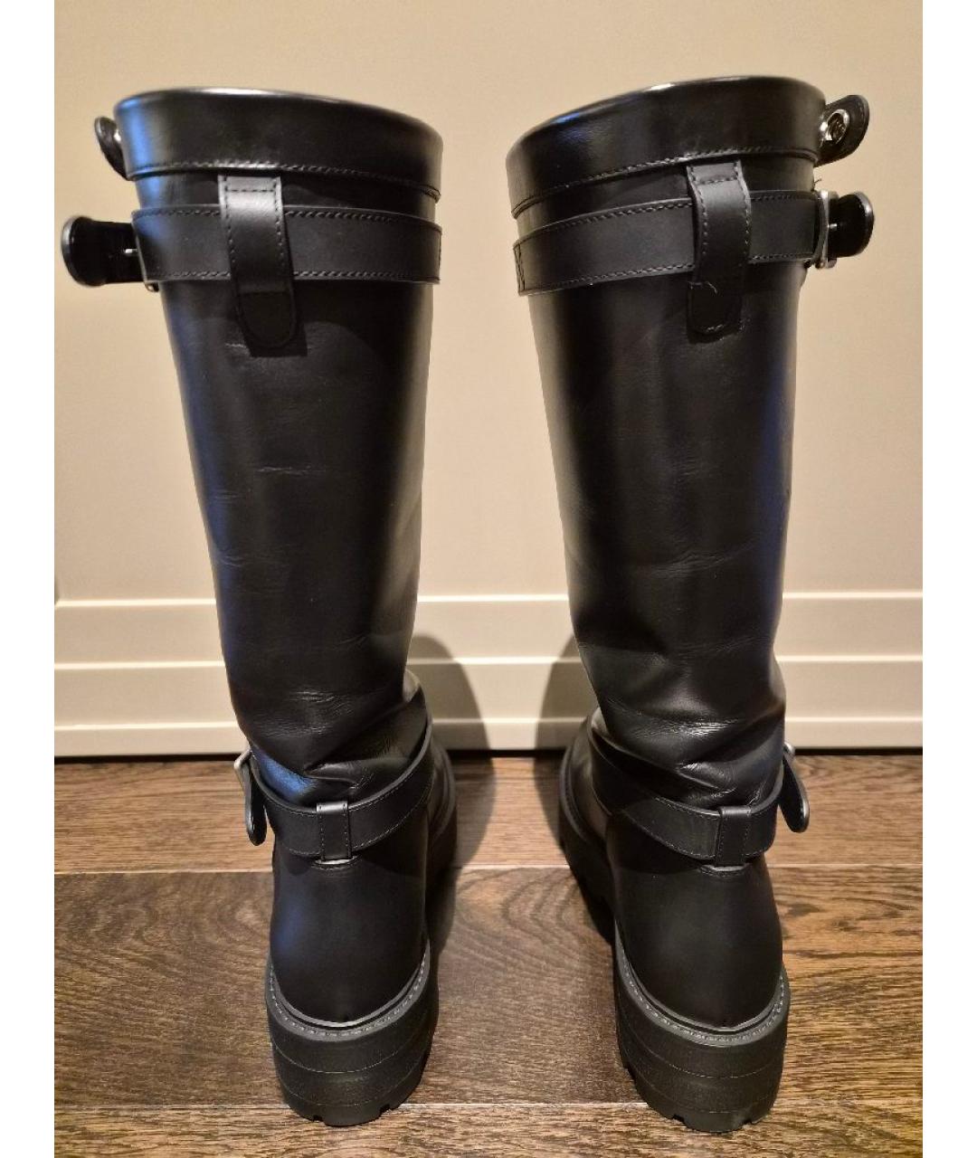 CHRISTIAN DIOR Черные кожаные сапоги, фото 4