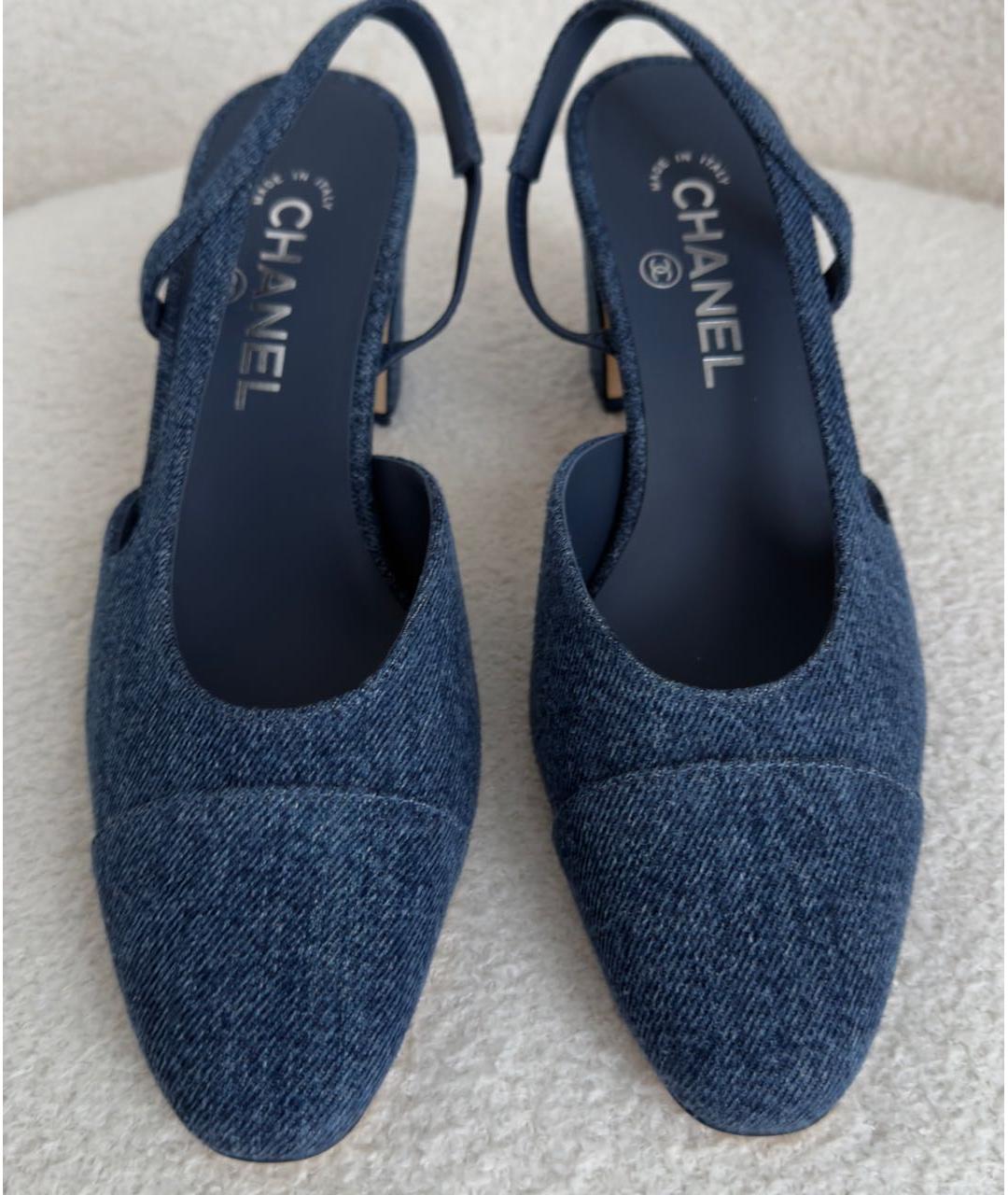 CHANEL Синие текстильные туфли, фото 2