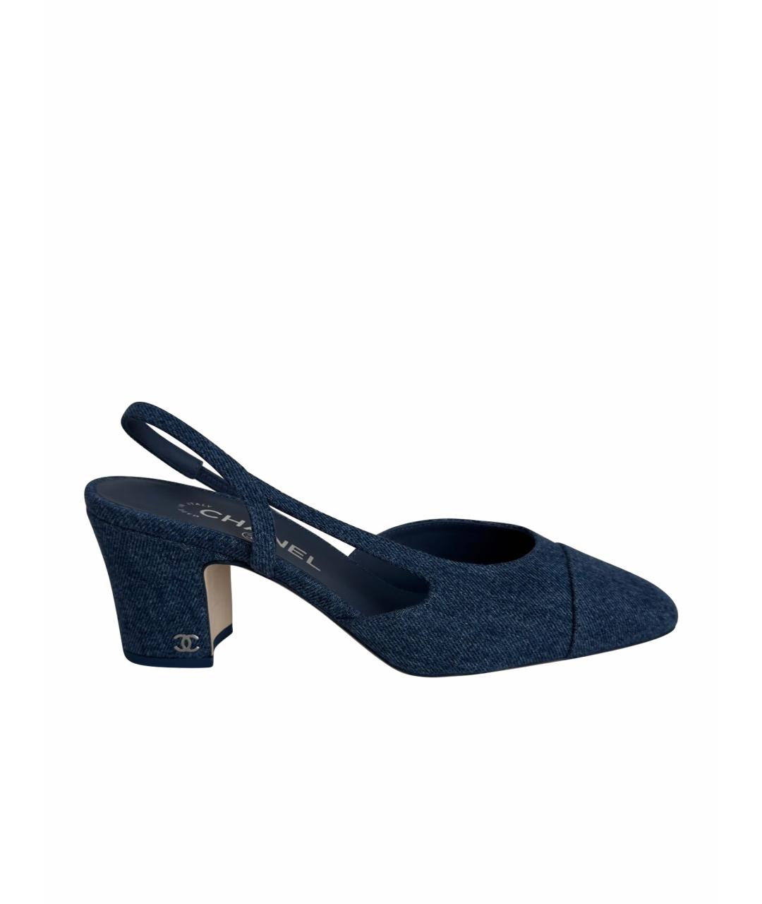CHANEL Синие текстильные туфли, фото 1