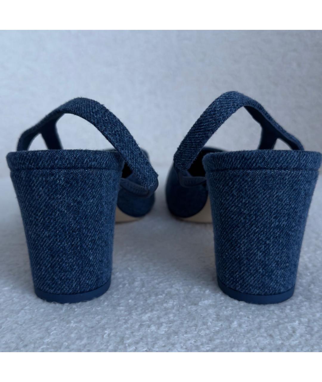 CHANEL Синие текстильные туфли, фото 4