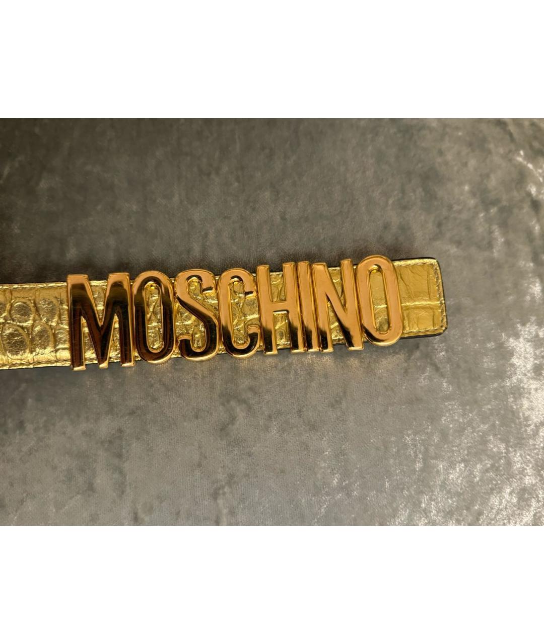 MOSCHINO Золотой кожаный ремень, фото 2