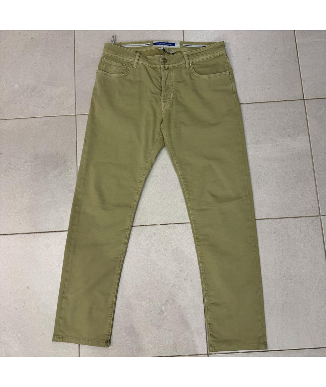 JACOB COHEN Хаки хлопко-эластановые повседневные брюки, фото 8