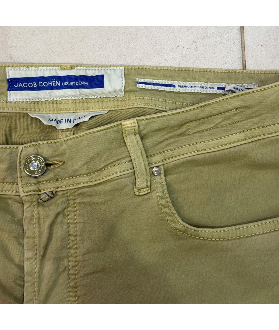 JACOB COHEN Хаки хлопко-эластановые повседневные брюки, фото 3