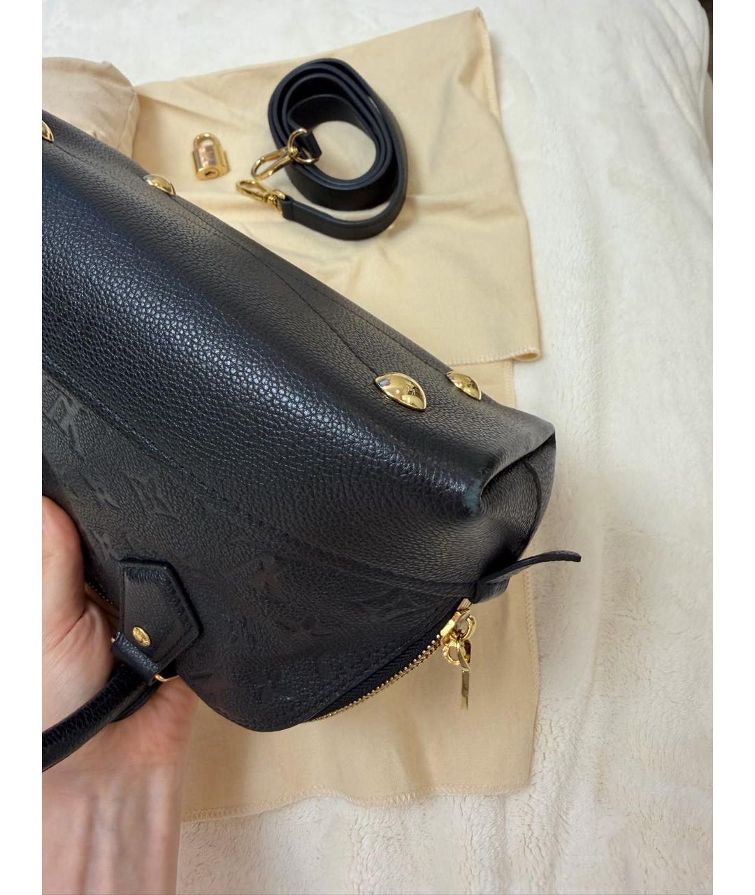 LOUIS VUITTON Черная кожаная сумка через плечо, фото 5