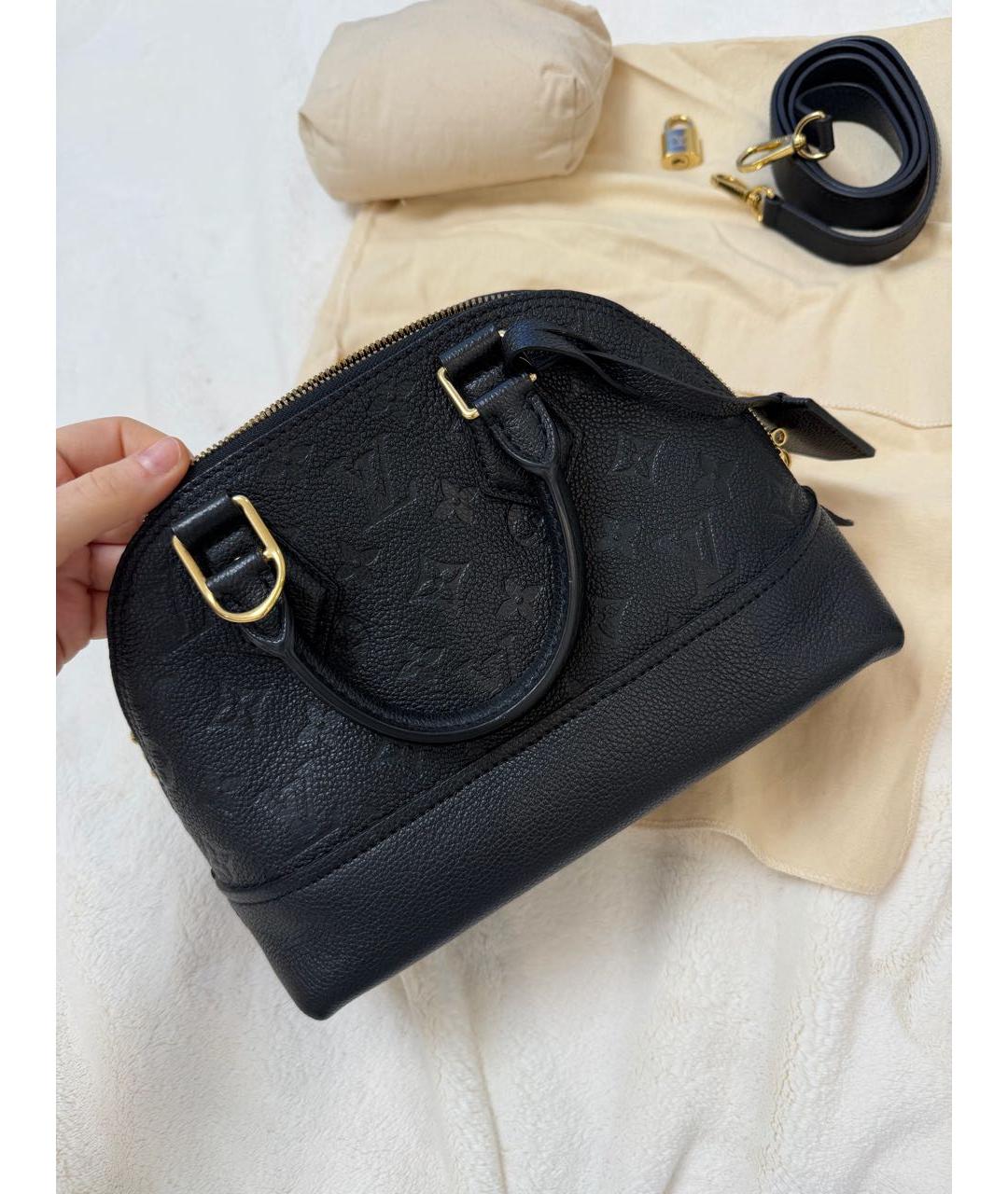 LOUIS VUITTON Черная кожаная сумка через плечо, фото 8