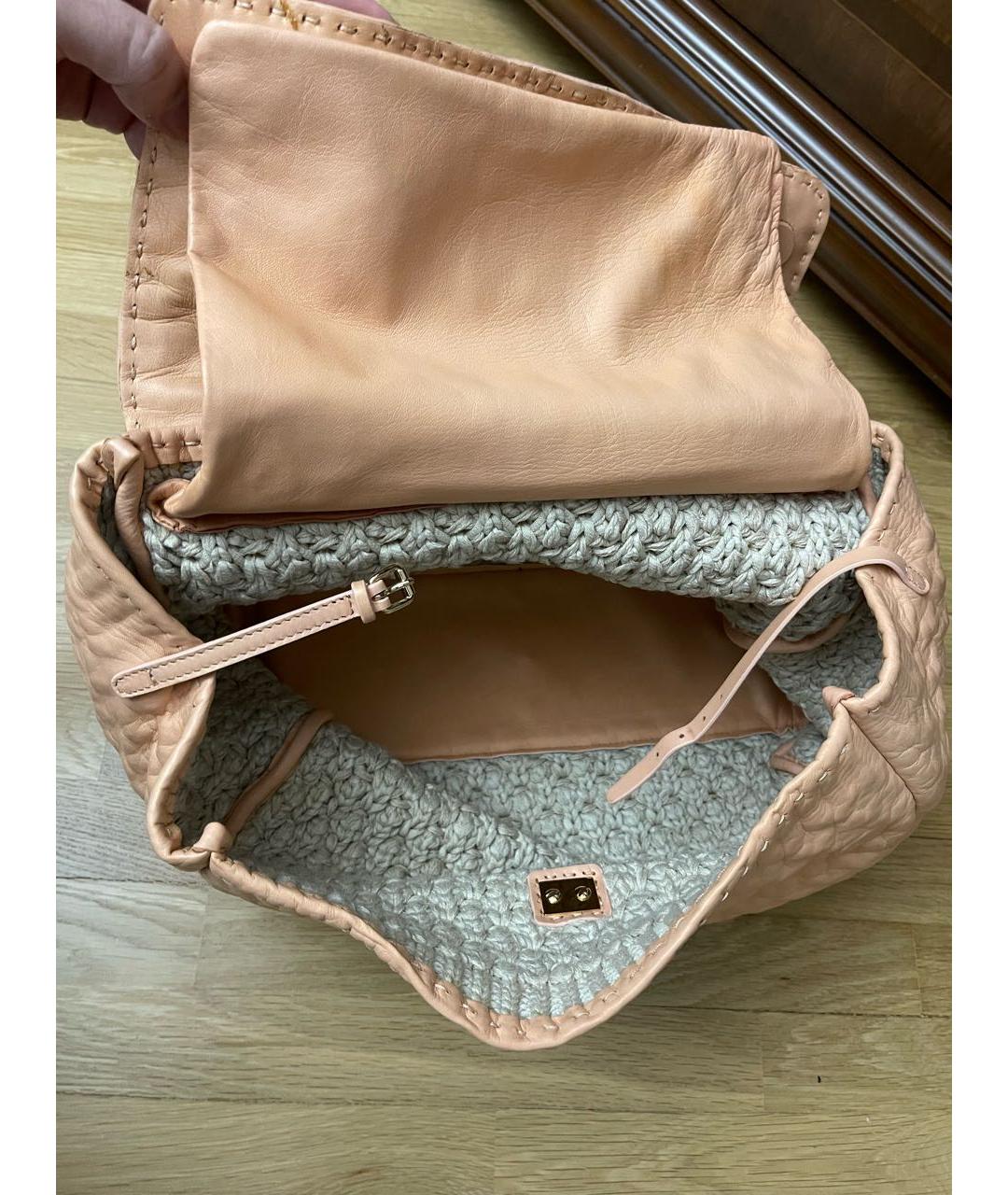 ERMANNO SCERVINO Розовая кожаная сумка с короткими ручками, фото 6