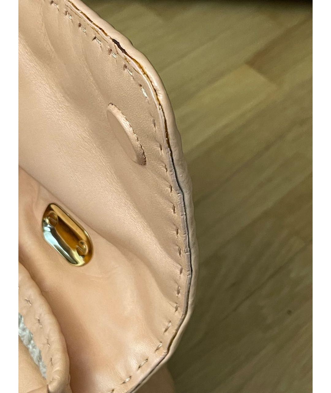 ERMANNO SCERVINO Розовая кожаная сумка с короткими ручками, фото 7