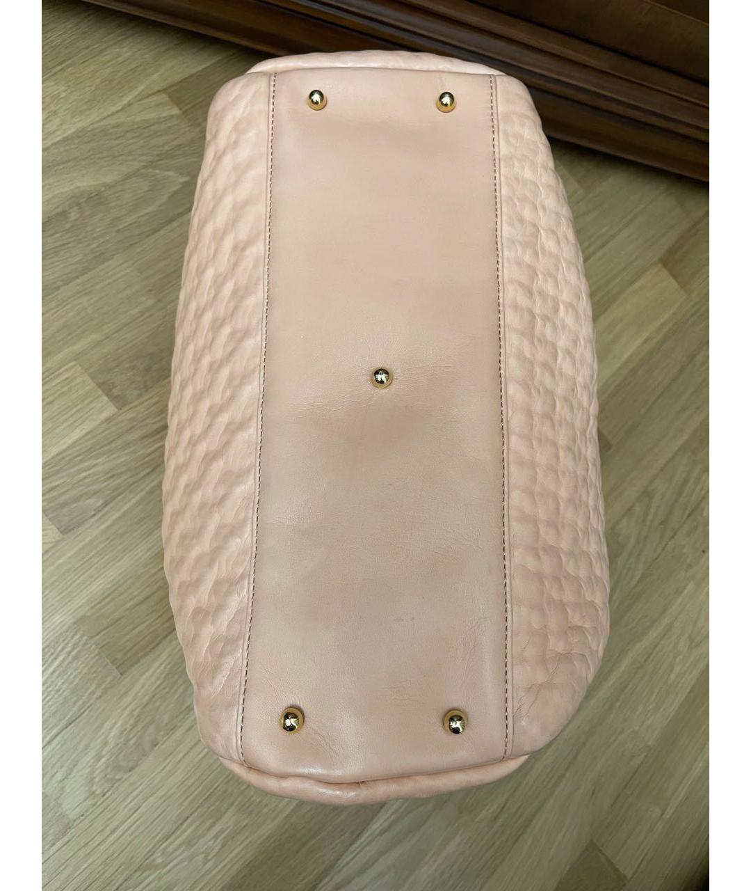 ERMANNO SCERVINO Розовая кожаная сумка с короткими ручками, фото 4