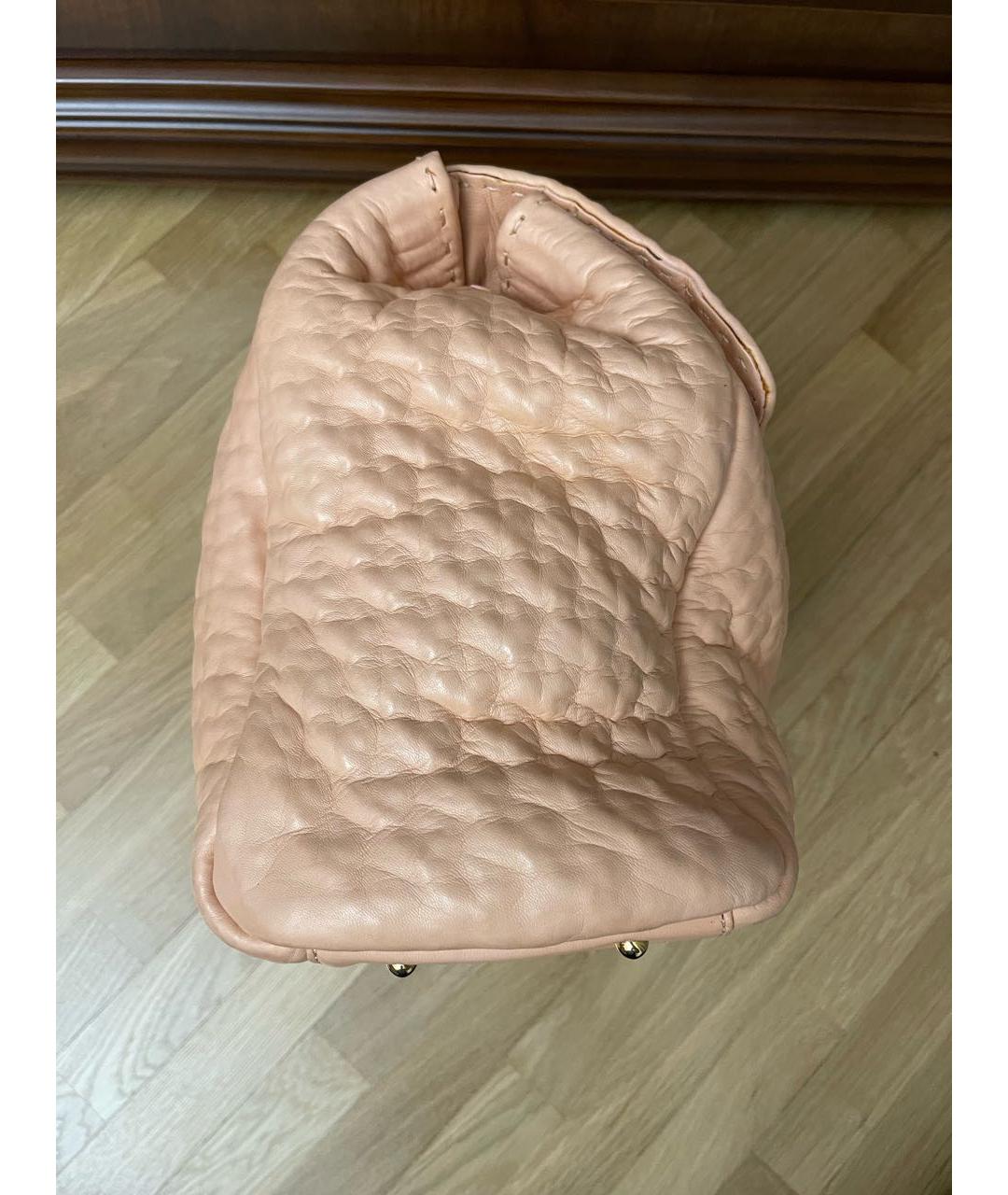 ERMANNO SCERVINO Розовая кожаная сумка с короткими ручками, фото 3