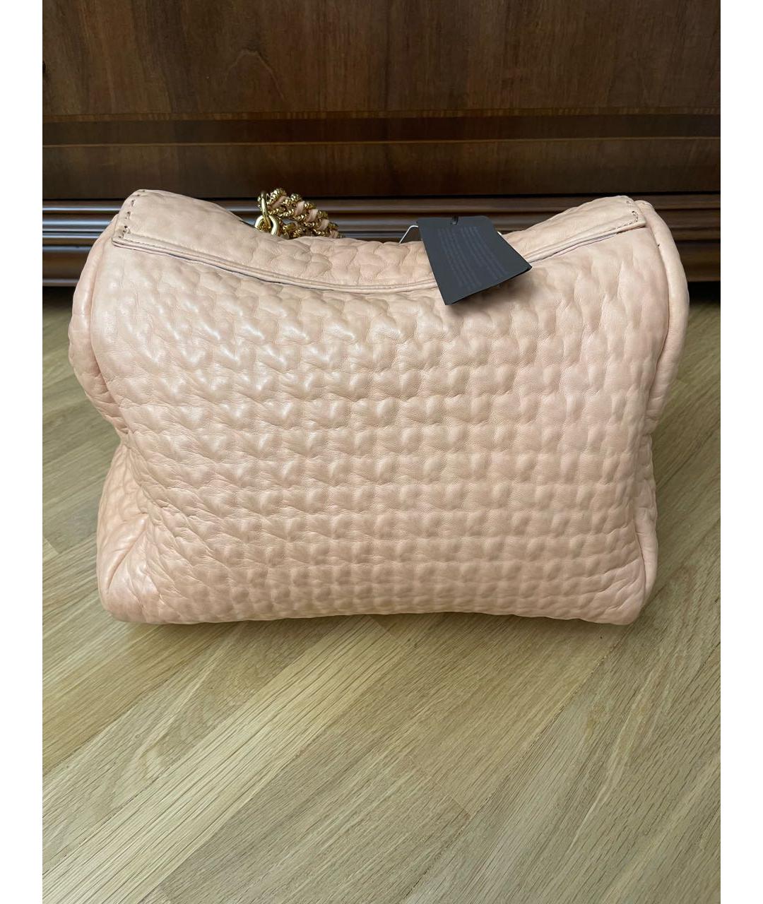 ERMANNO SCERVINO Розовая кожаная сумка с короткими ручками, фото 2