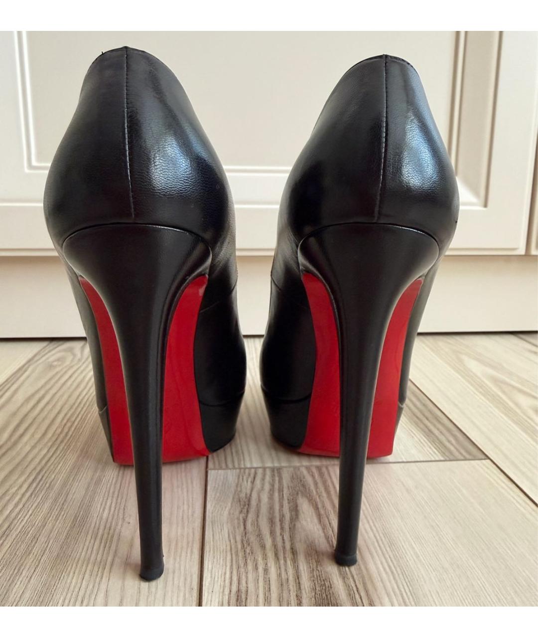 CHRISTIAN LOUBOUTIN Черные кожаные туфли, фото 4