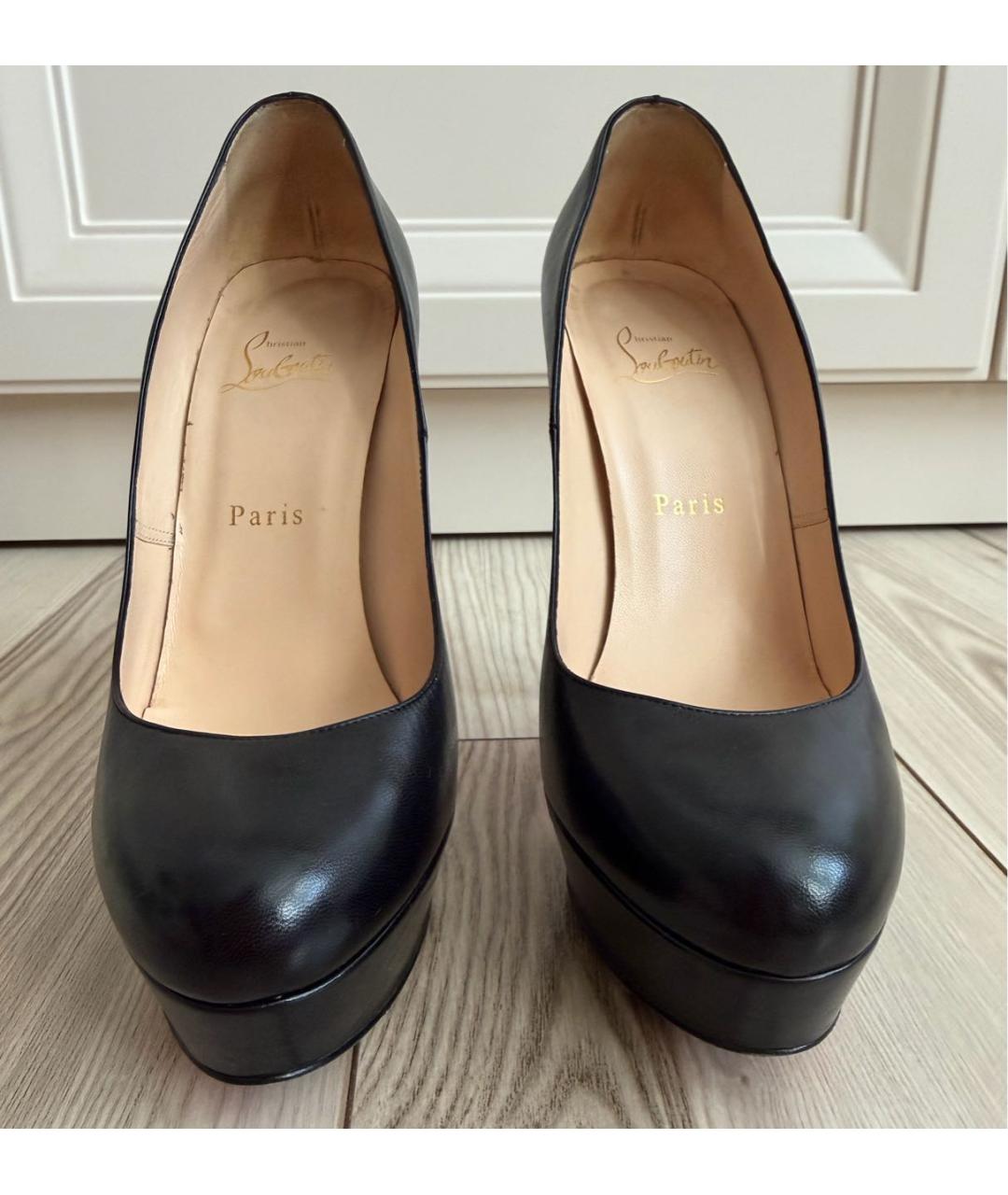 CHRISTIAN LOUBOUTIN Черные кожаные туфли, фото 5