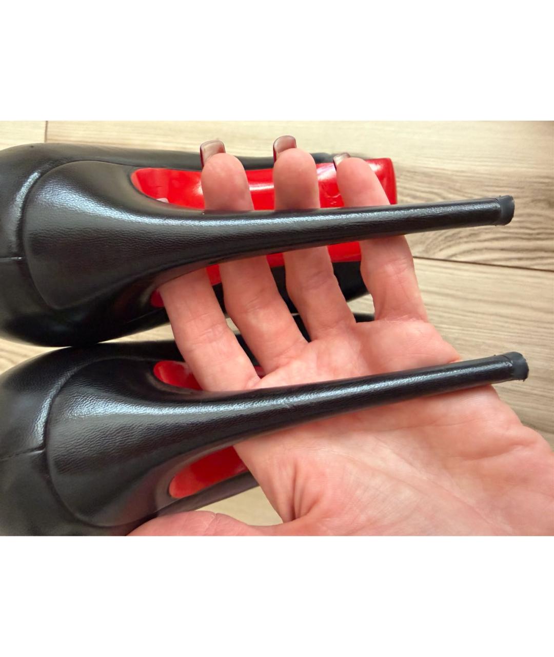 CHRISTIAN LOUBOUTIN Черные кожаные туфли, фото 7