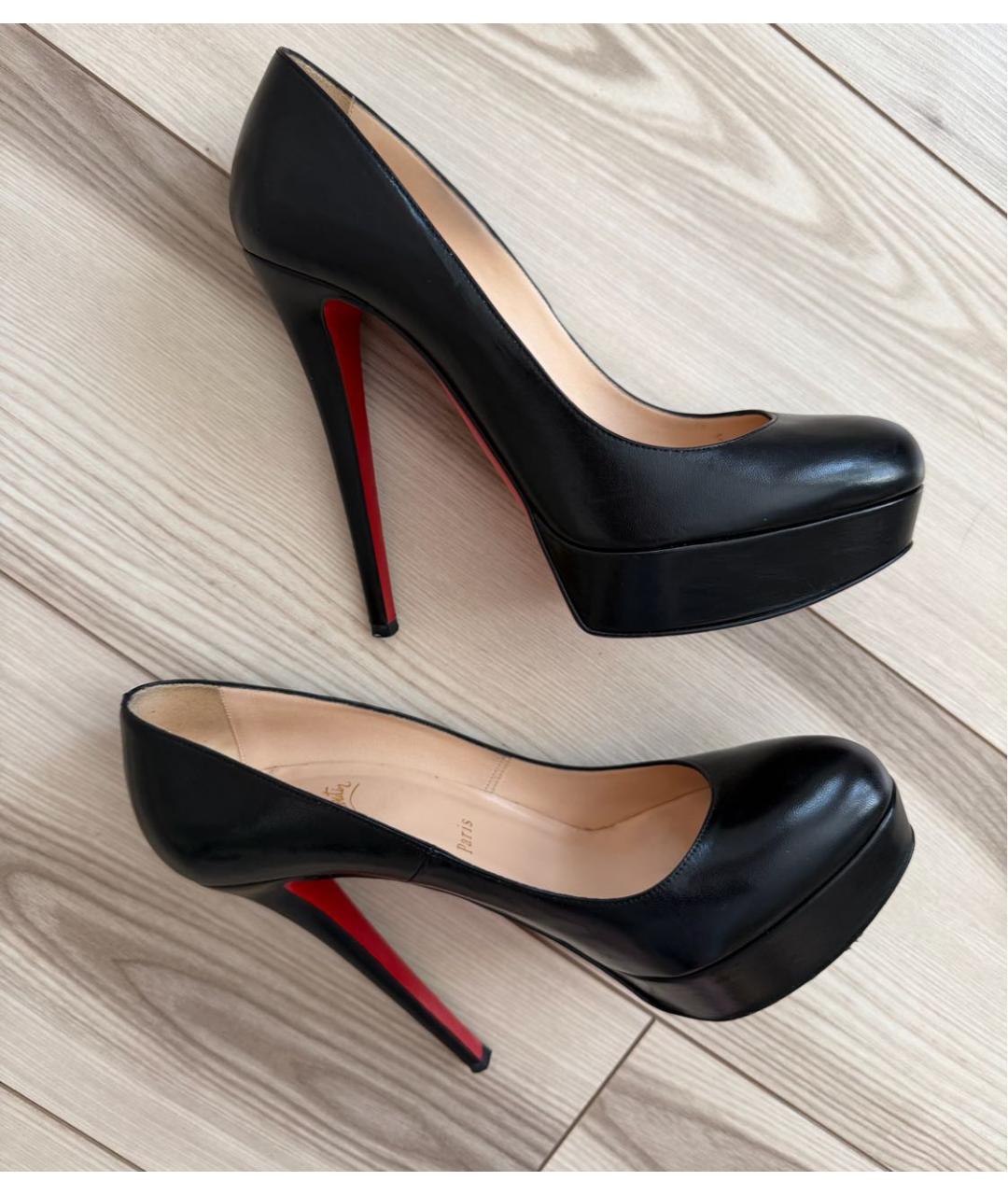 CHRISTIAN LOUBOUTIN Черные кожаные туфли, фото 8