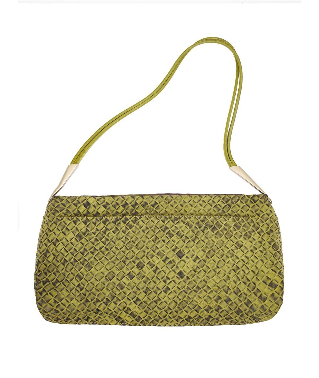 BOTTEGA VENETA Зеленая кожаная сумка с короткими ручками, фото 3