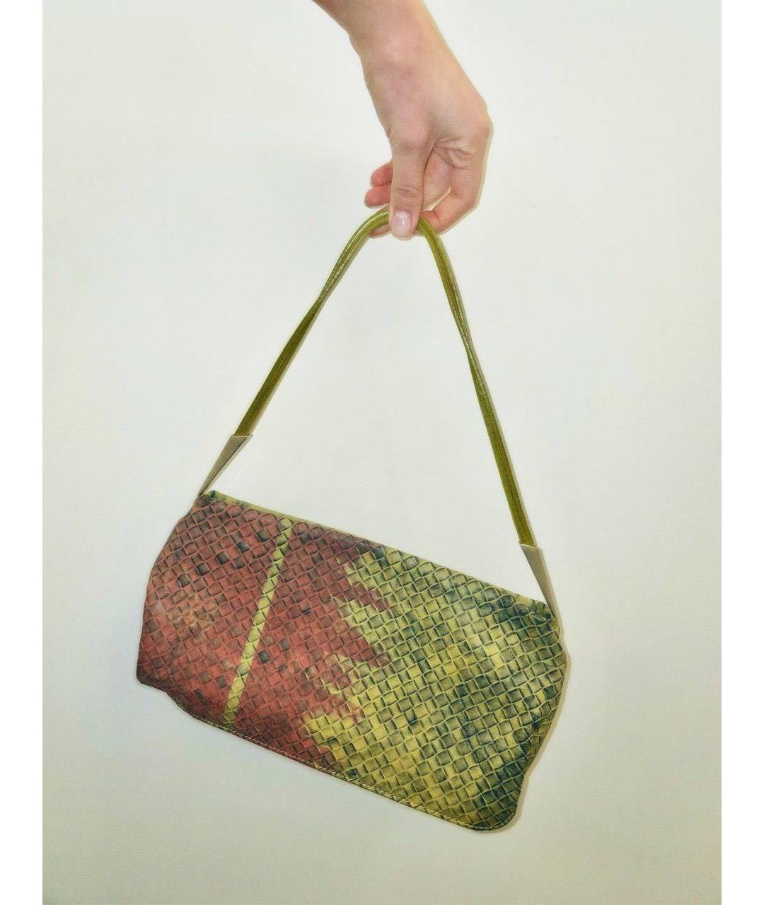 BOTTEGA VENETA Зеленая кожаная сумка с короткими ручками, фото 6