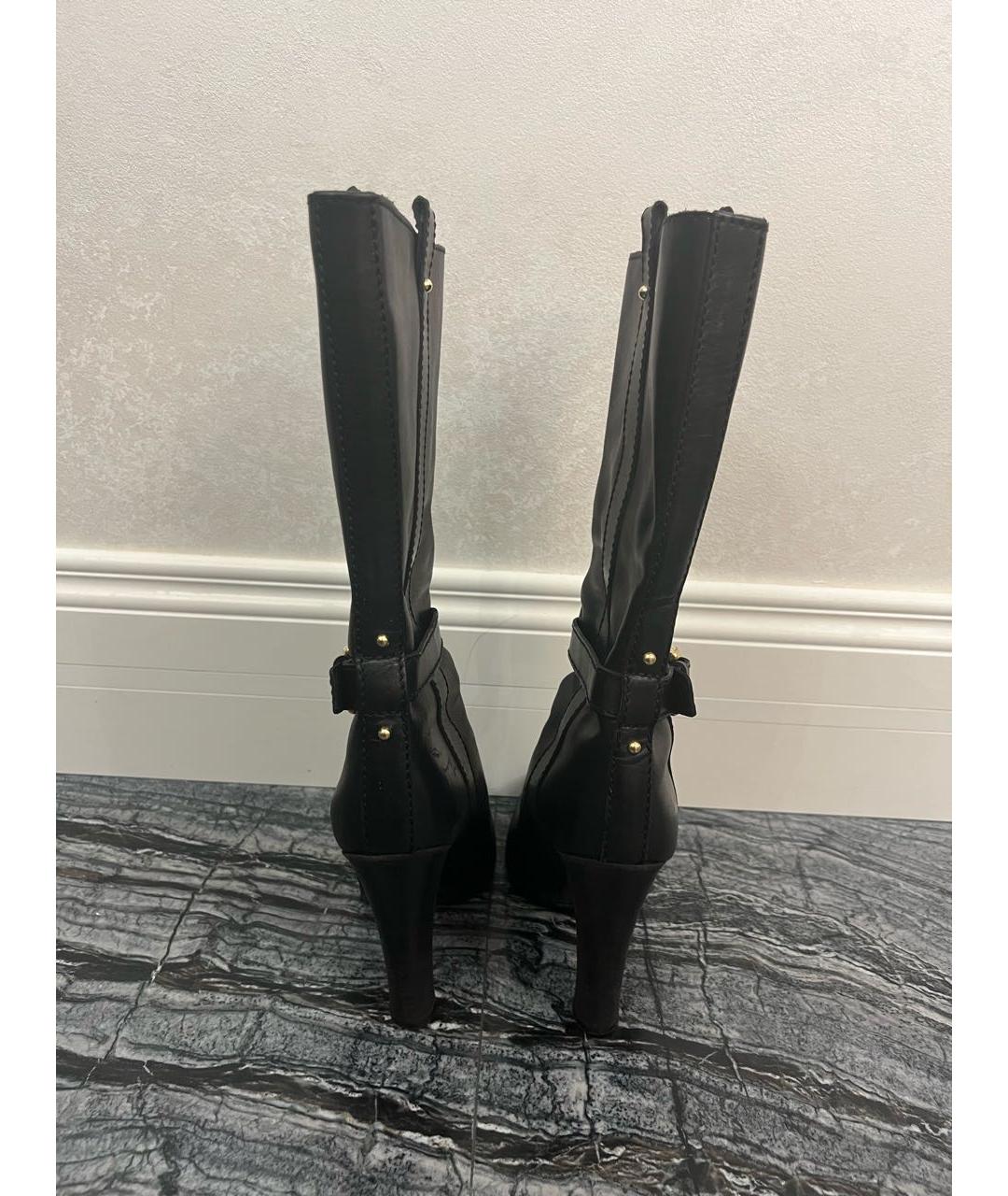 DOLCE&GABBANA Черные кожаные сапоги, фото 4