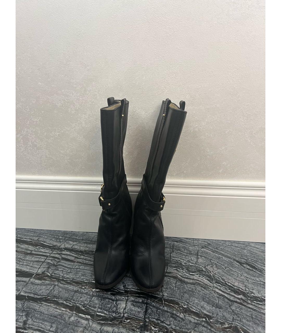 DOLCE&GABBANA Черные кожаные сапоги, фото 2