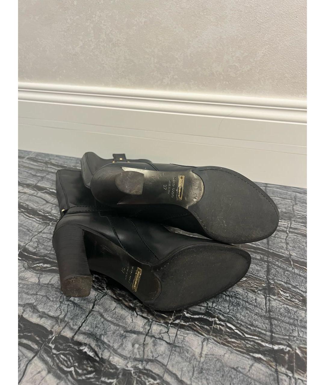 DOLCE&GABBANA Черные кожаные сапоги, фото 5