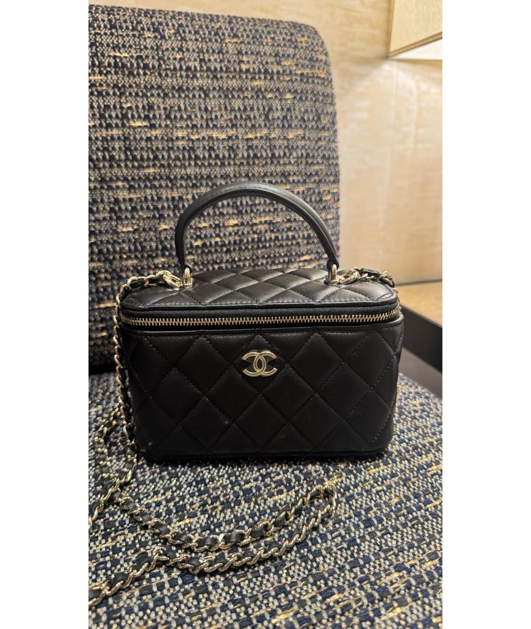 CHANEL Черная кожаная сумка через плечо, фото 7