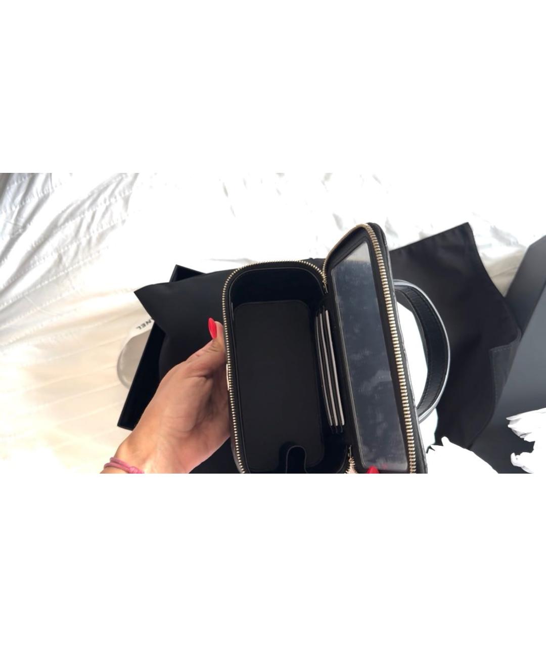 CHANEL Черная кожаная сумка через плечо, фото 6