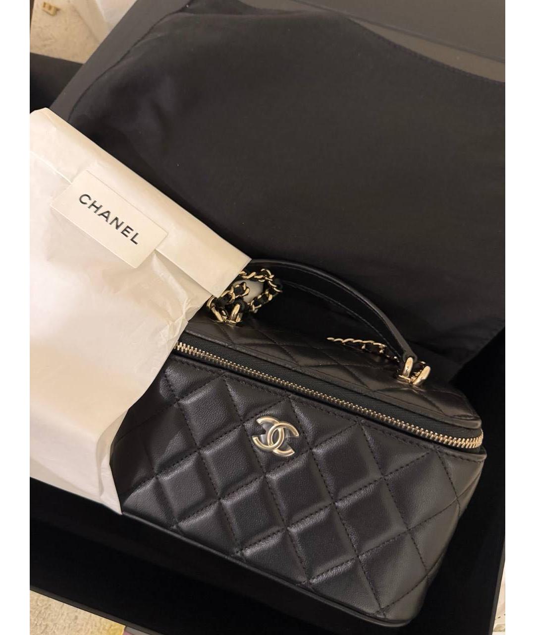 CHANEL Черная кожаная сумка через плечо, фото 2