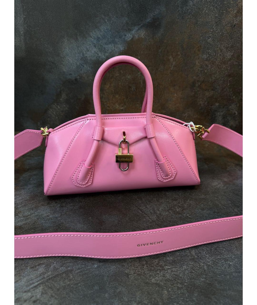 GIVENCHY Розовая кожаная сумка с короткими ручками, фото 2