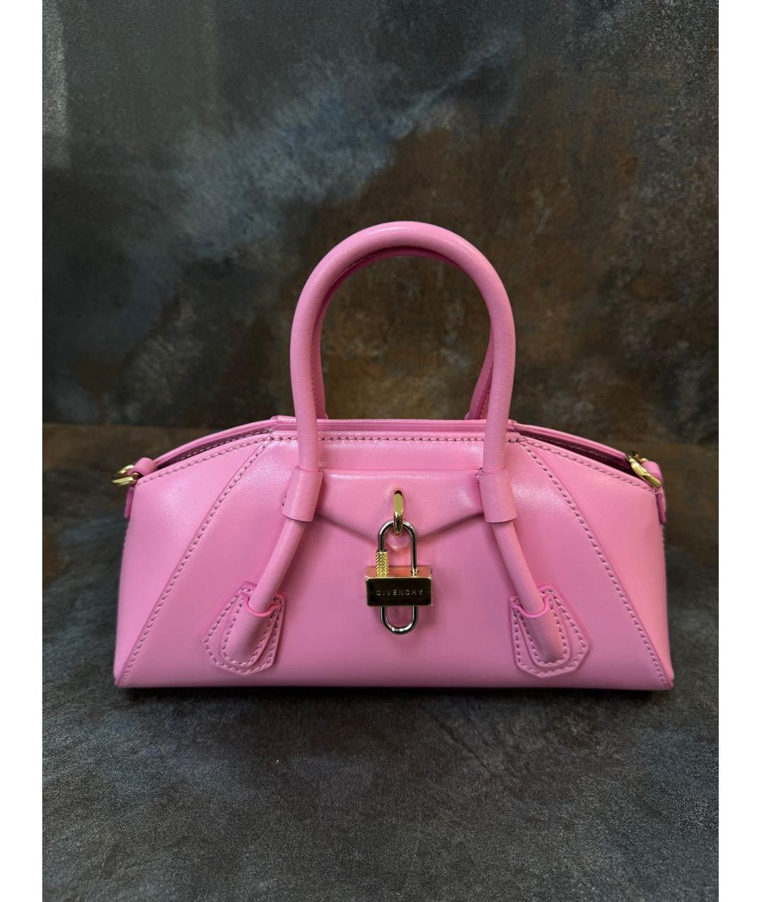 GIVENCHY Розовая кожаная сумка с короткими ручками, фото 7
