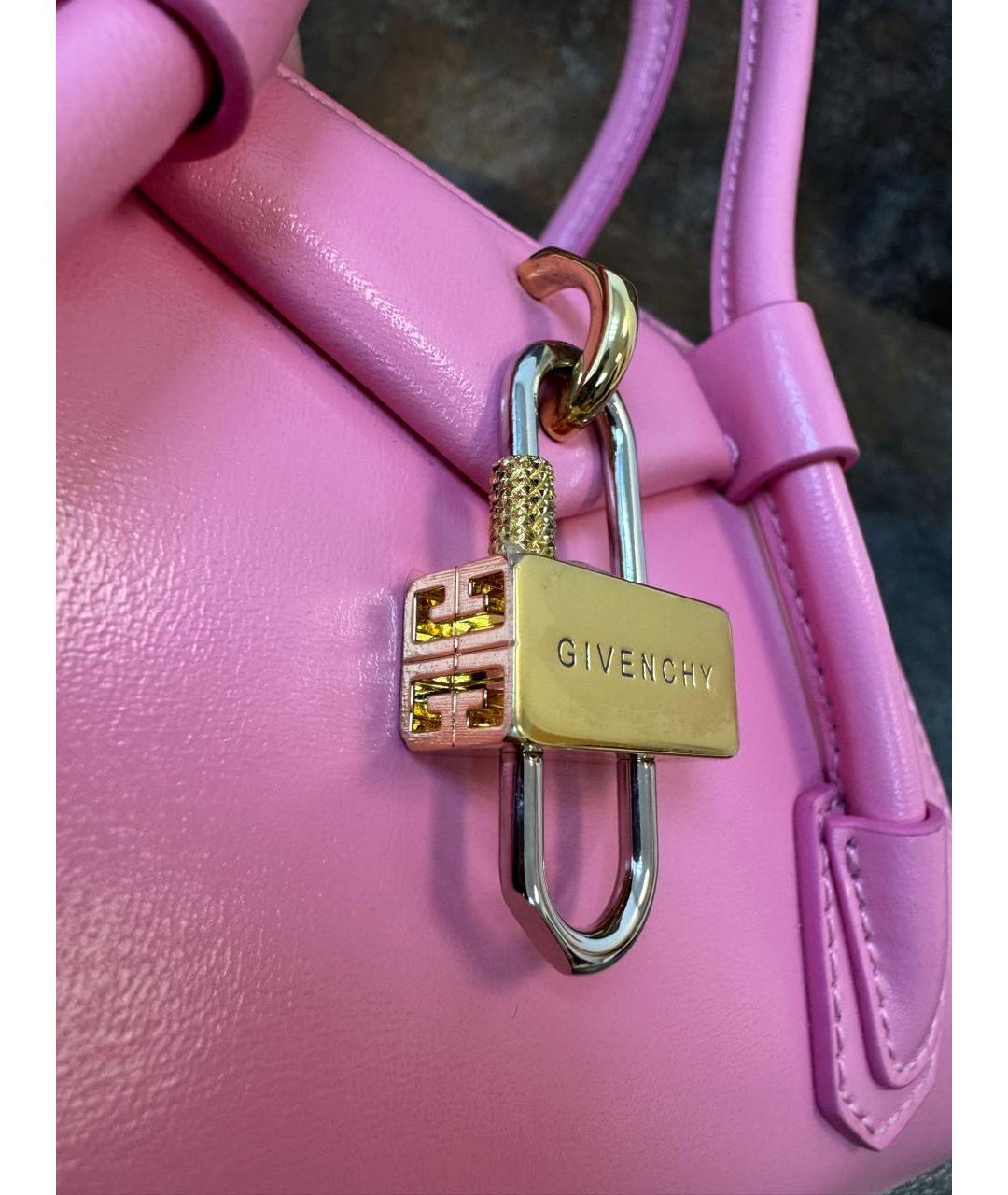 GIVENCHY Розовая кожаная сумка с короткими ручками, фото 5