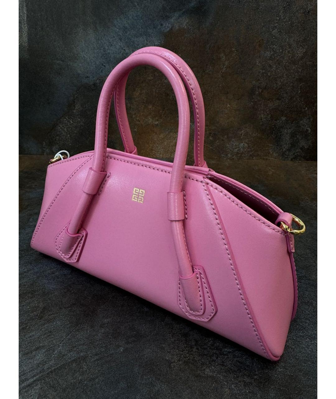 GIVENCHY Розовая кожаная сумка с короткими ручками, фото 3