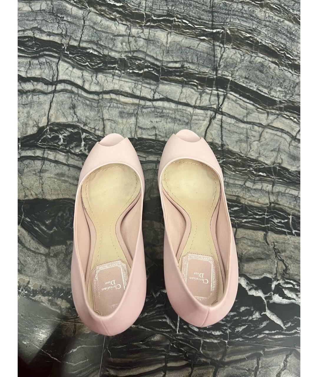 CHRISTIAN DIOR Розовые кожаные туфли, фото 2