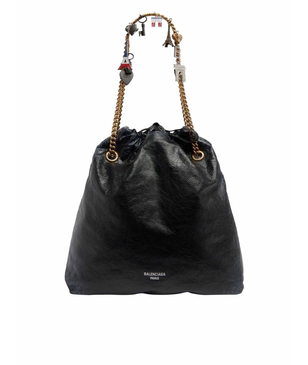 BALENCIAGA Черная кожаная сумка через плечо, фото 1