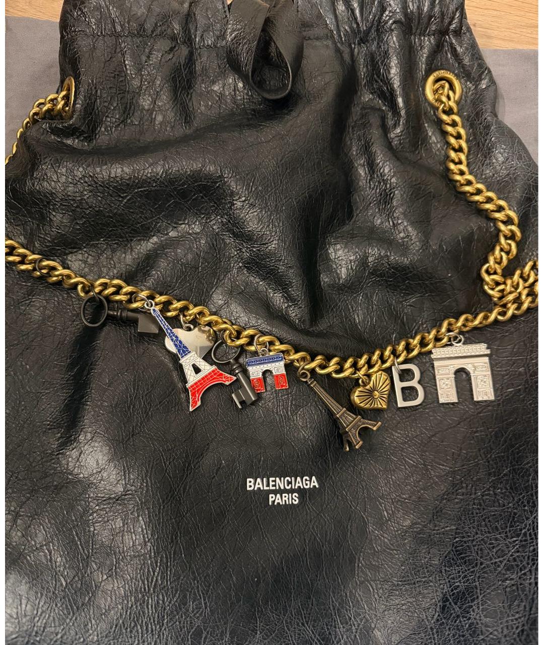 BALENCIAGA Черная кожаная сумка через плечо, фото 4