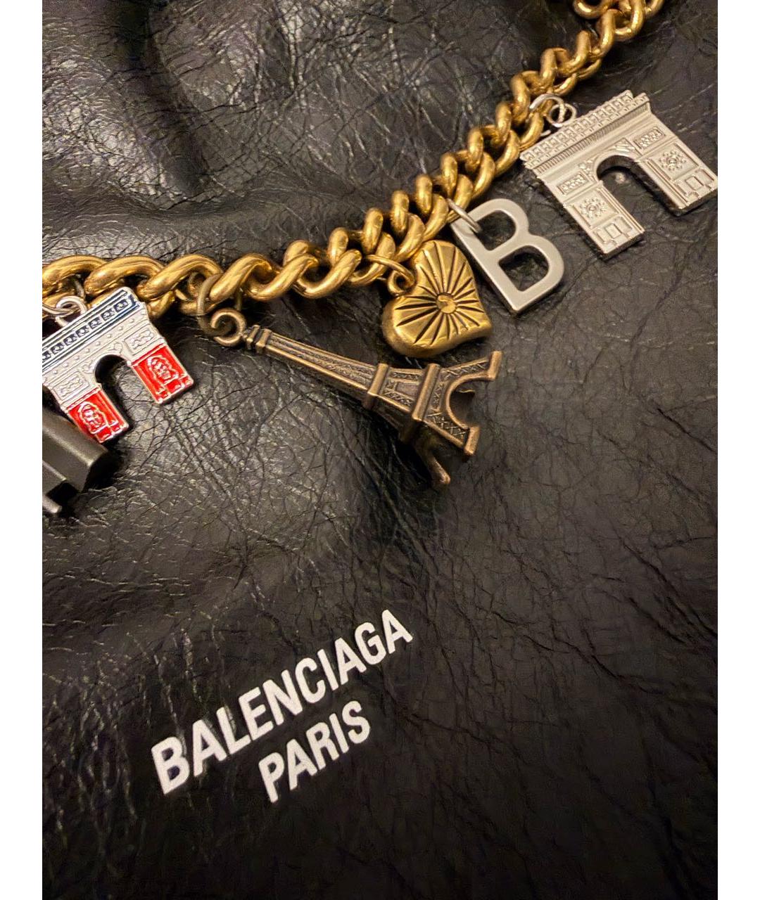 BALENCIAGA Черная кожаная сумка через плечо, фото 3