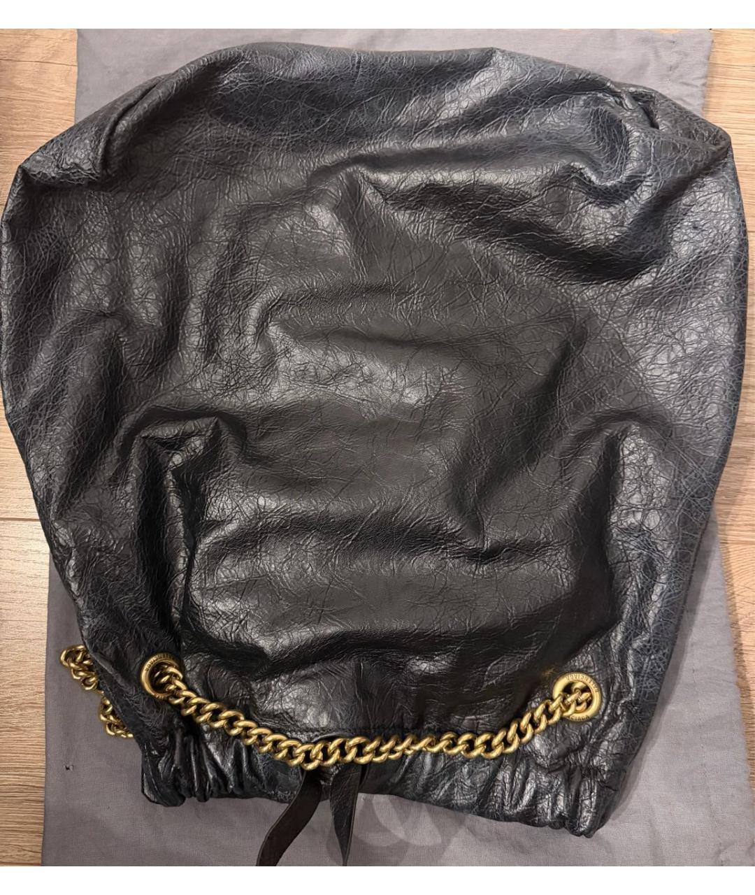 BALENCIAGA Черная кожаная сумка через плечо, фото 2