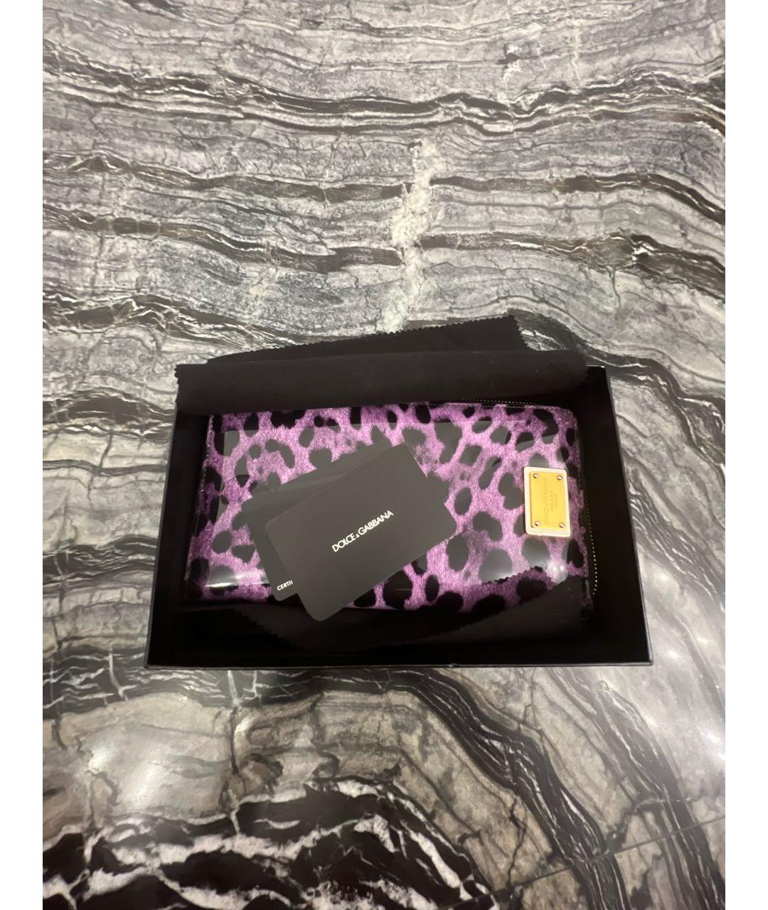 DOLCE&GABBANA Фиолетовый кошелек из лакированной кожи, фото 2
