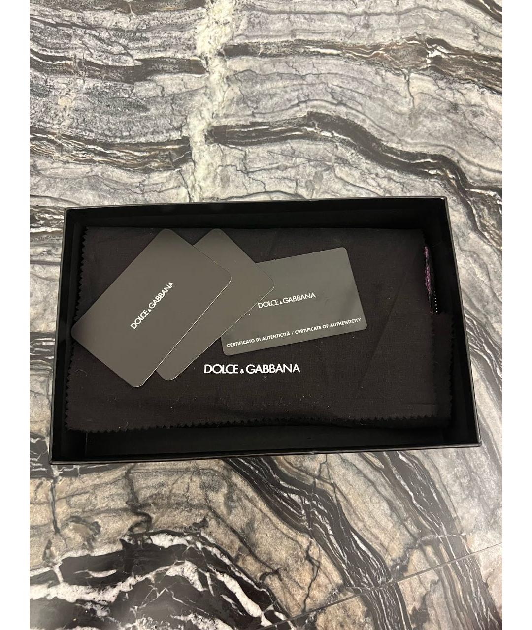 DOLCE&GABBANA Фиолетовый кошелек из лакированной кожи, фото 5