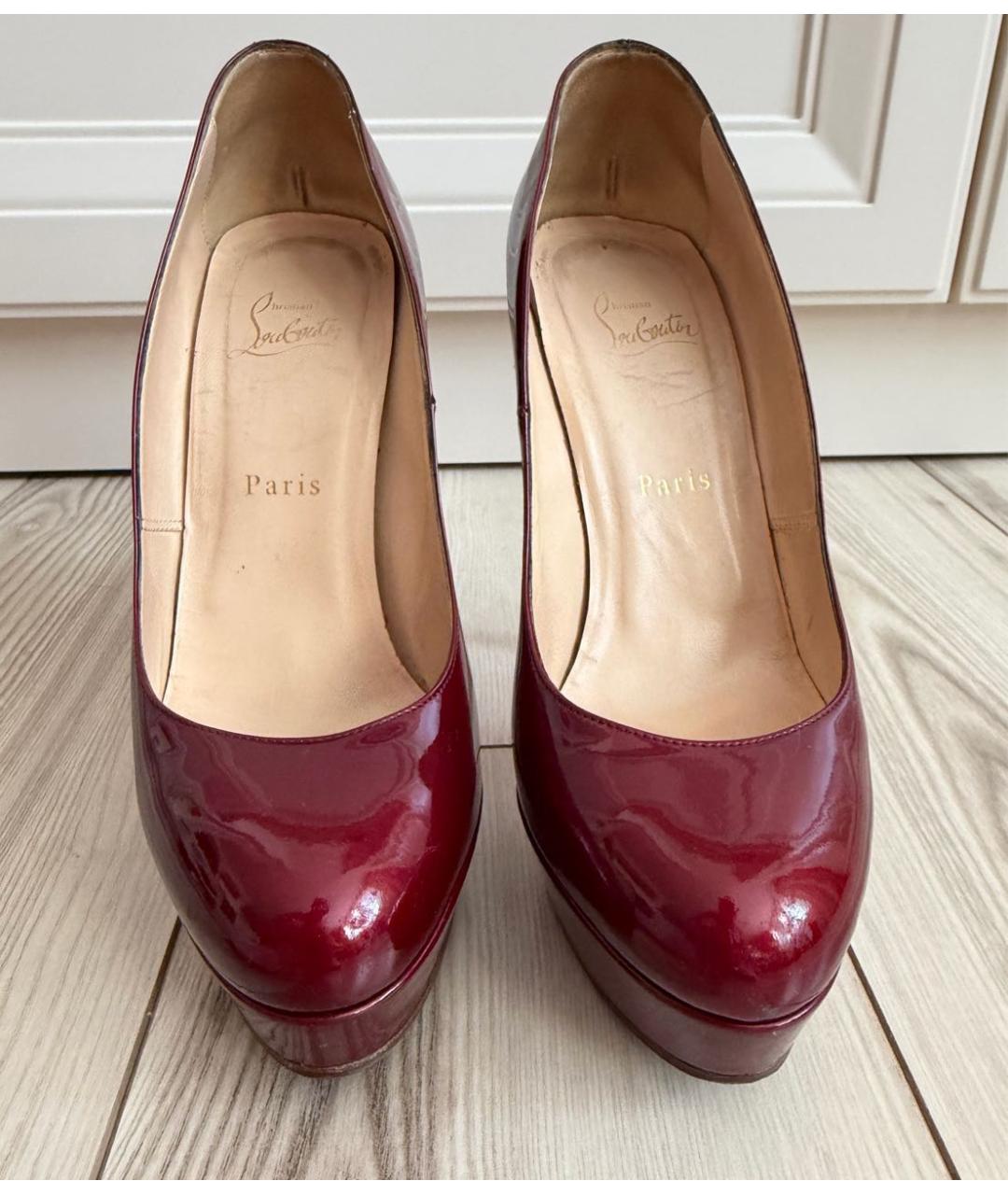 CHRISTIAN LOUBOUTIN Бордовые туфли из лакированной кожи, фото 2