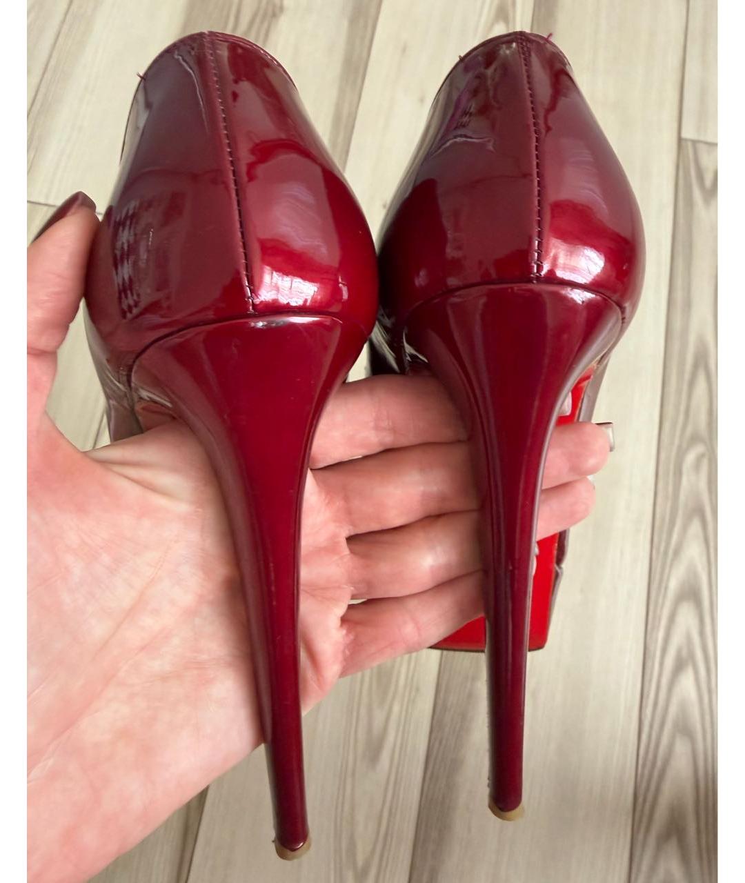 CHRISTIAN LOUBOUTIN Бордовые туфли из лакированной кожи, фото 7