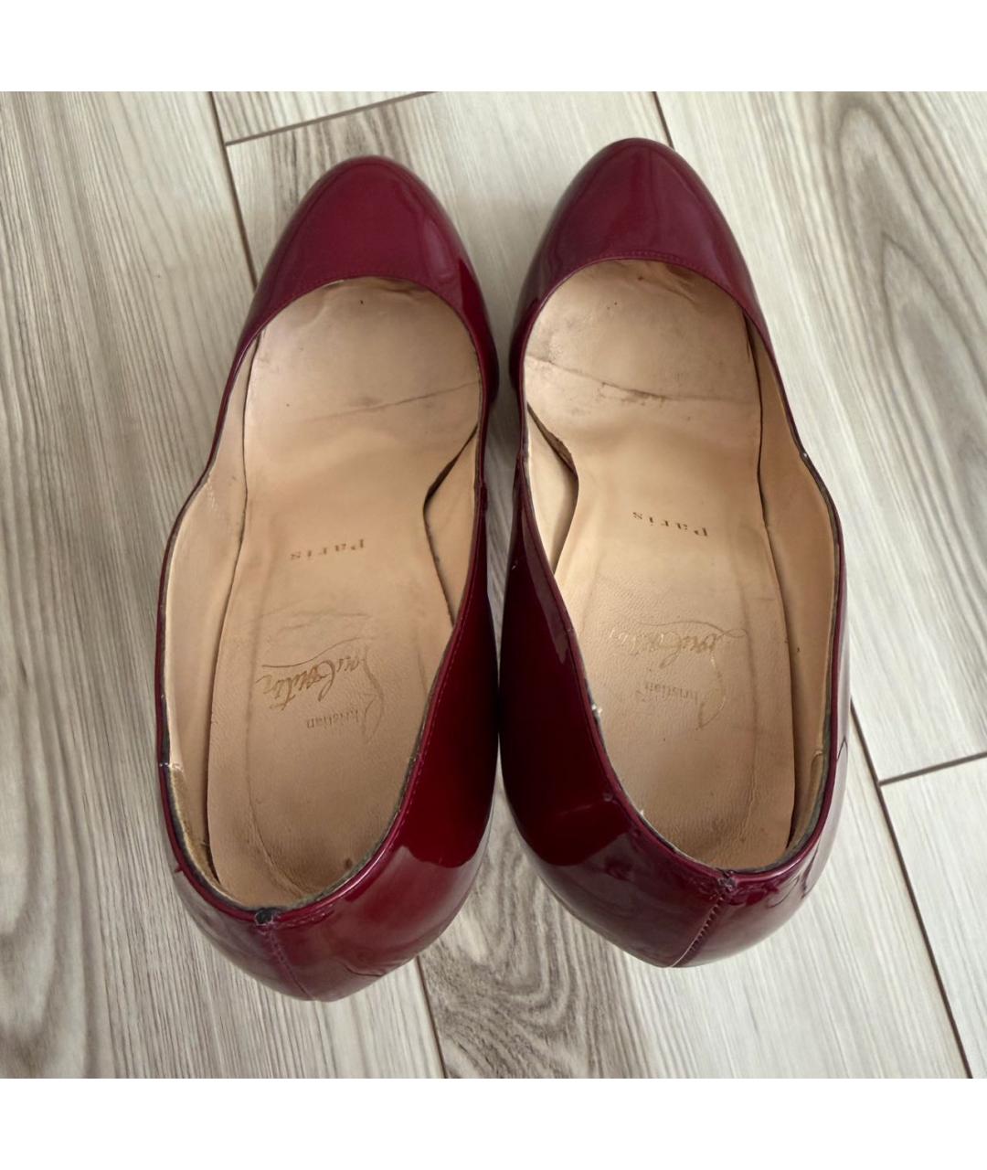CHRISTIAN LOUBOUTIN Бордовые туфли из лакированной кожи, фото 3